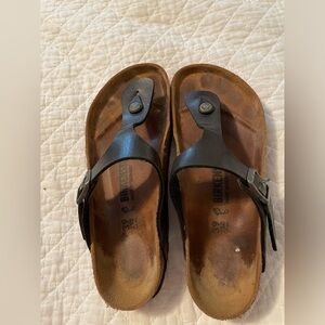 Birkenstock, Gizeh Leather Corkbed Sandals, Eu39 8.5